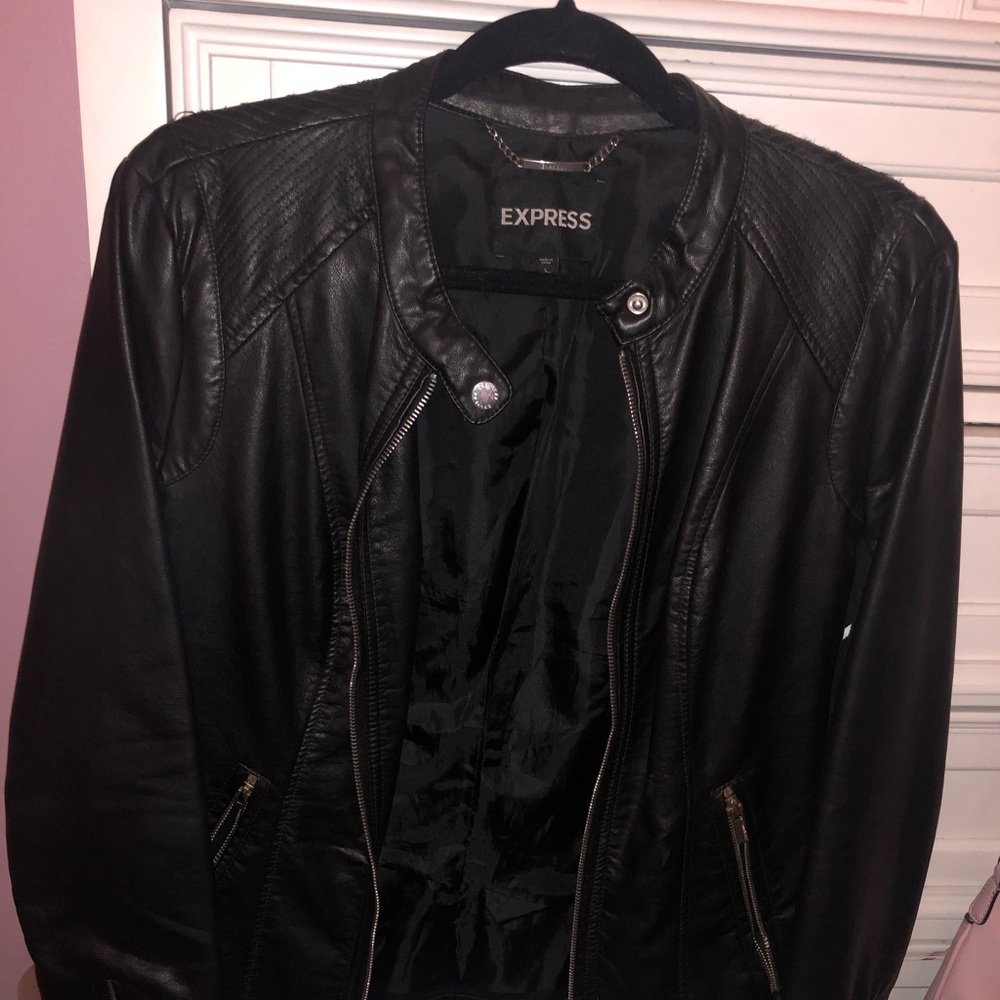 Black leather jacket